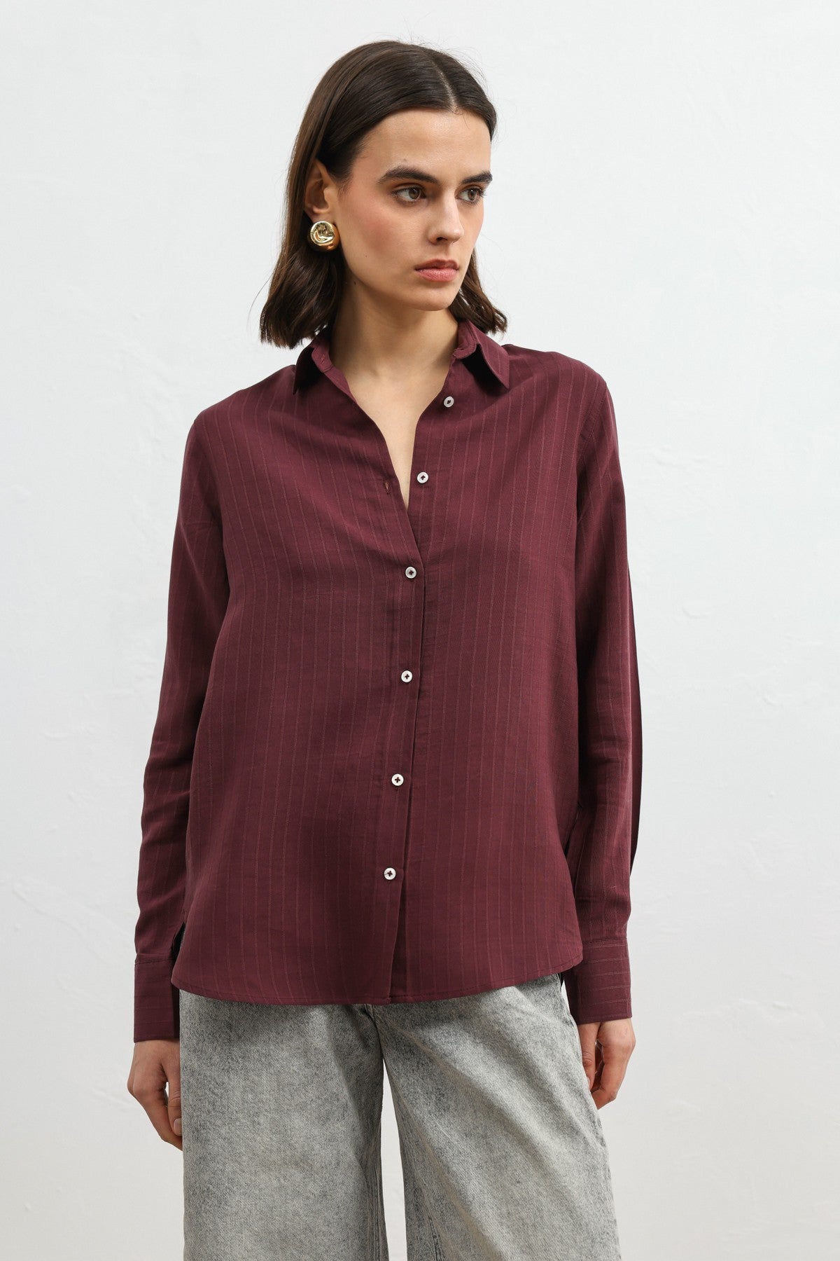 Antioch 100% Lyocell Striped Women's Shirt