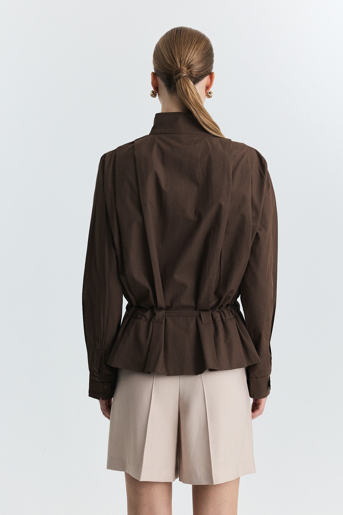 Waist-Tied Poplin Jacket