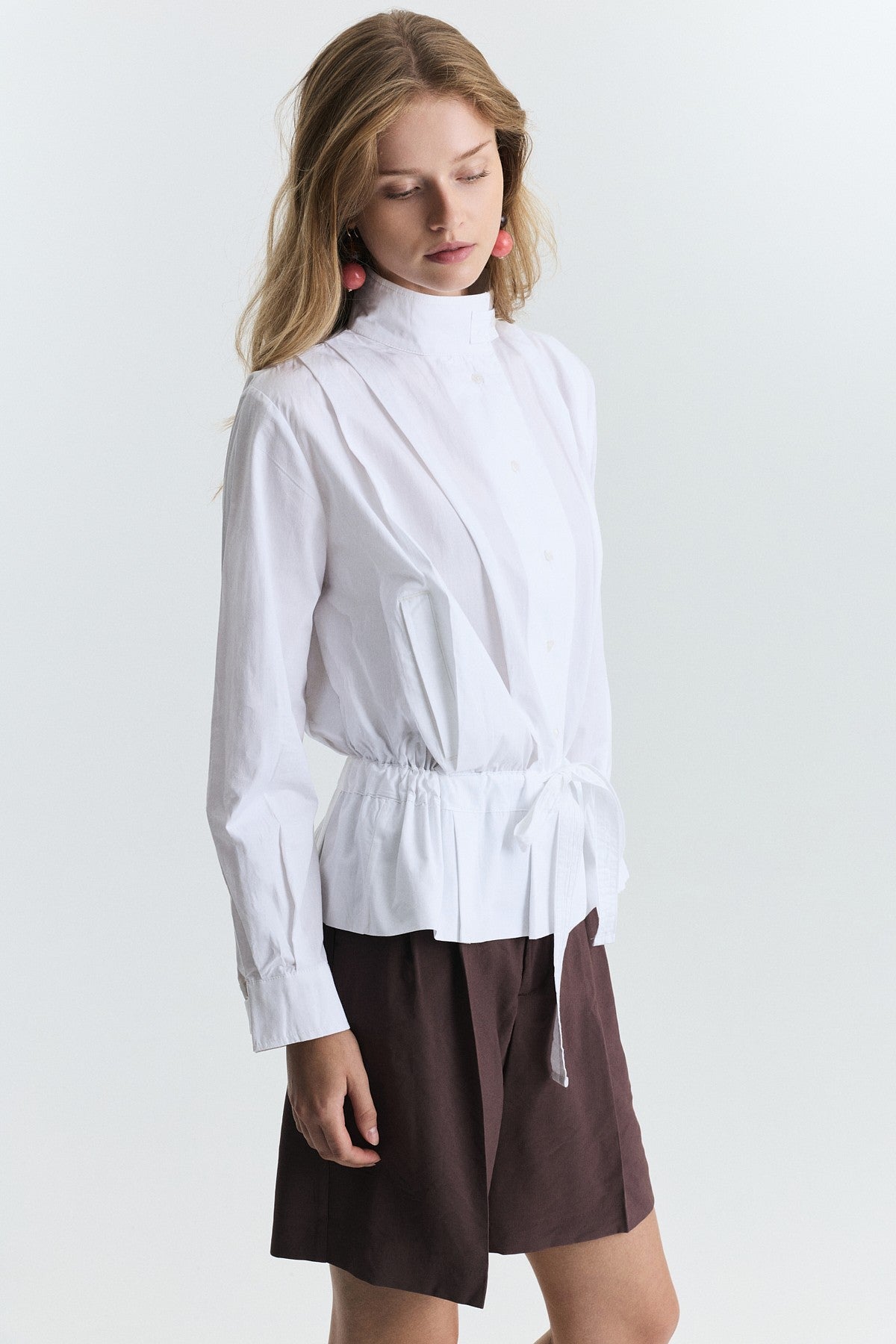 Waist-Tied Poplin Jacket