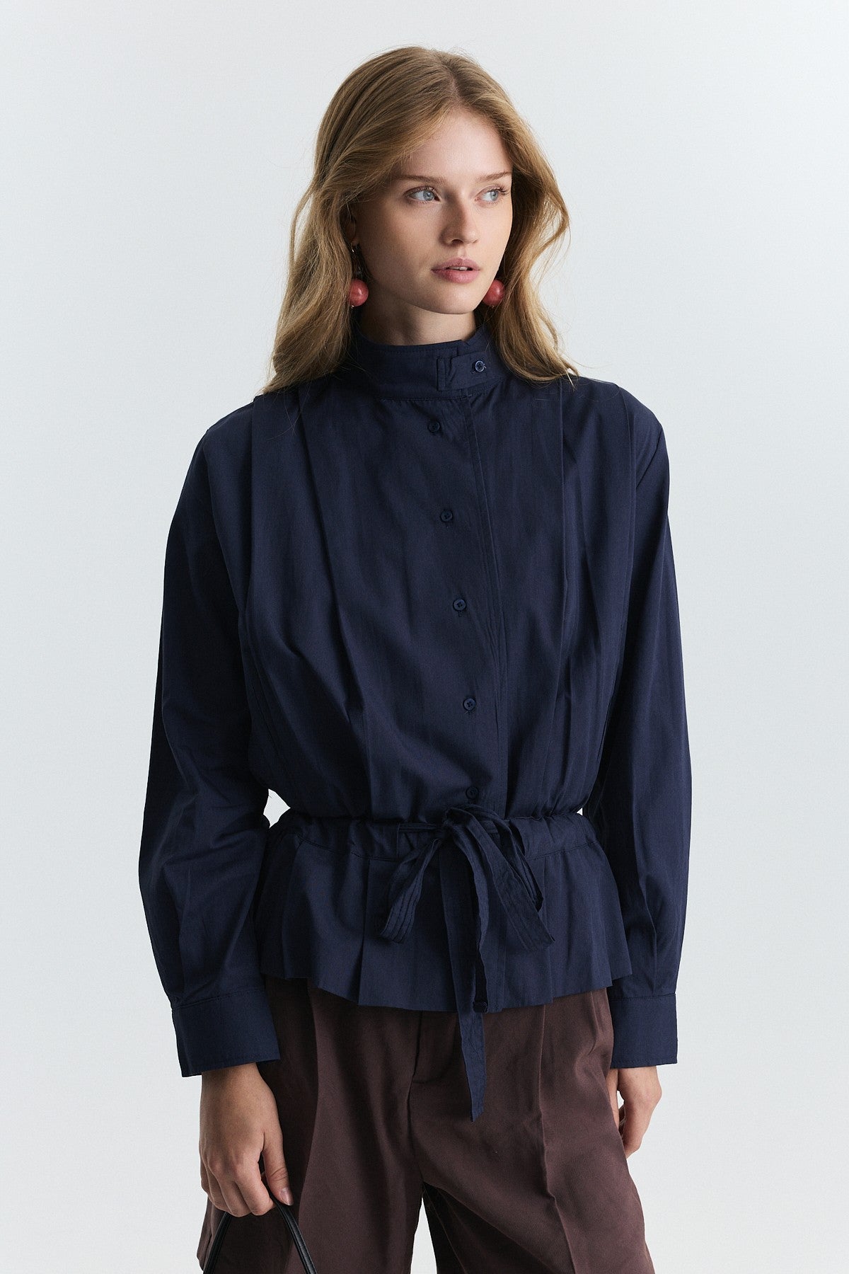 Waist-Tied Poplin Jacket