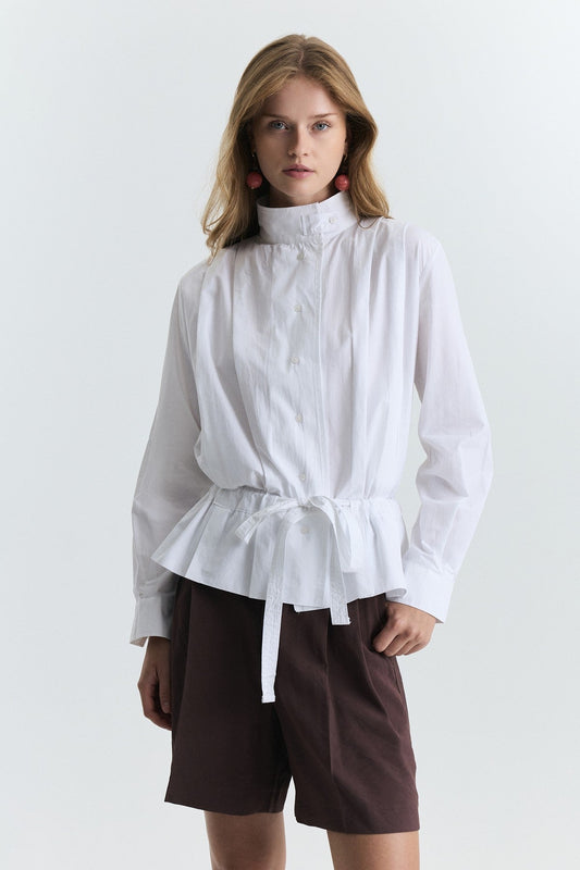Waist-Tied Poplin Jacket