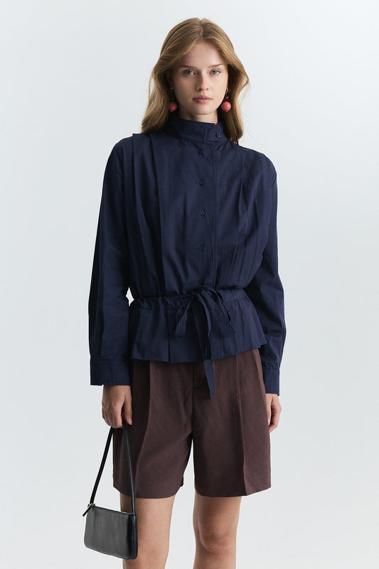Waist-Tied Poplin Jacket