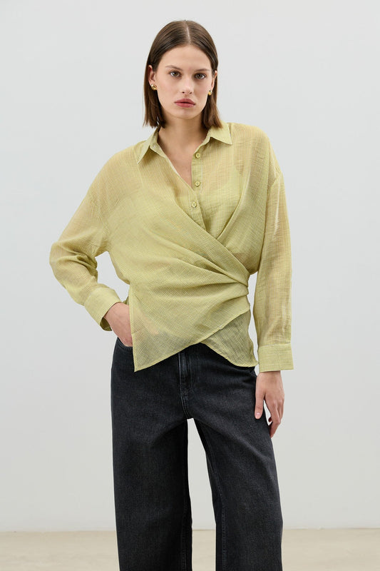 Antioch Women's Striped Cross-Over Shirt