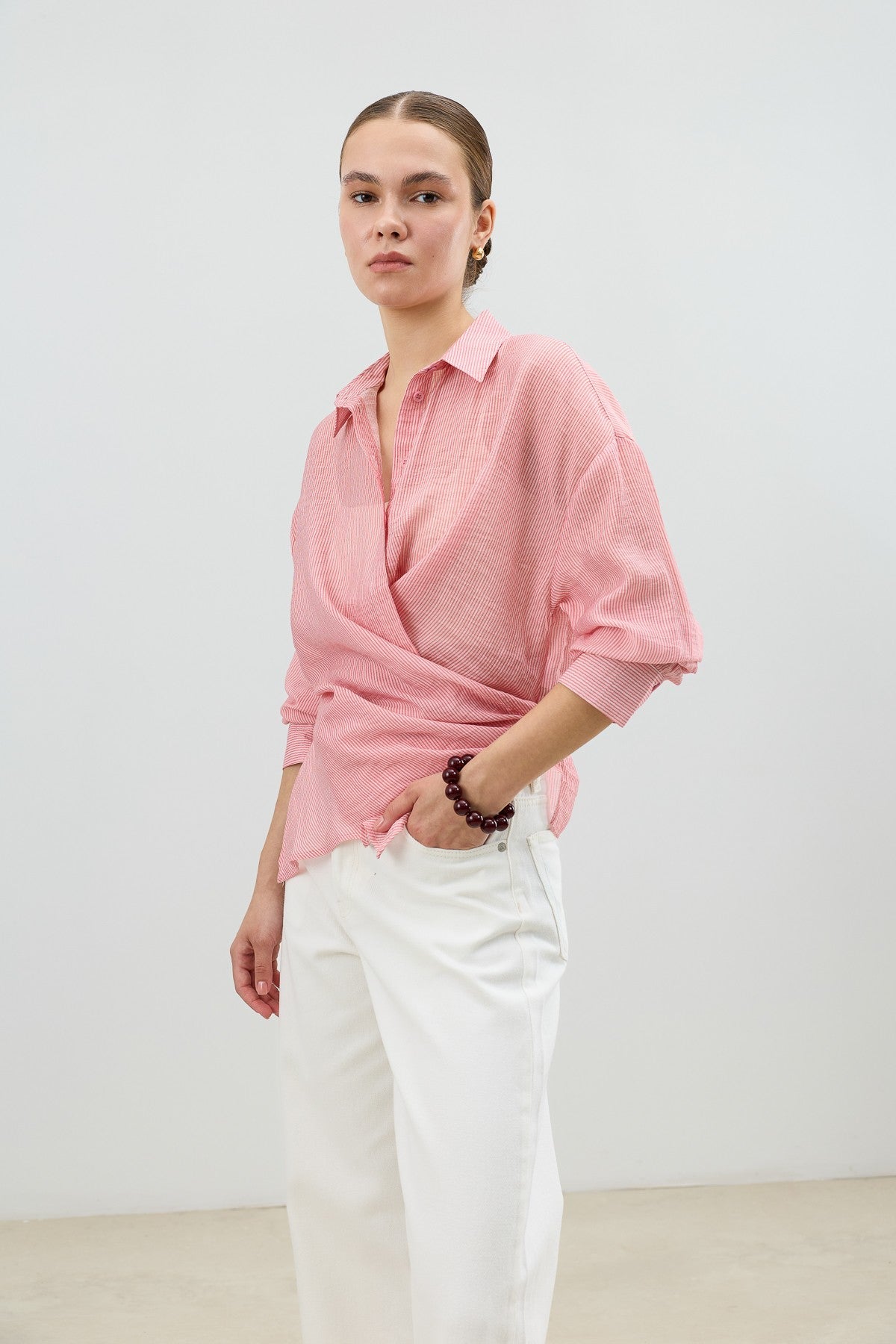 Antioch Women's Striped Cross-Over Shirt