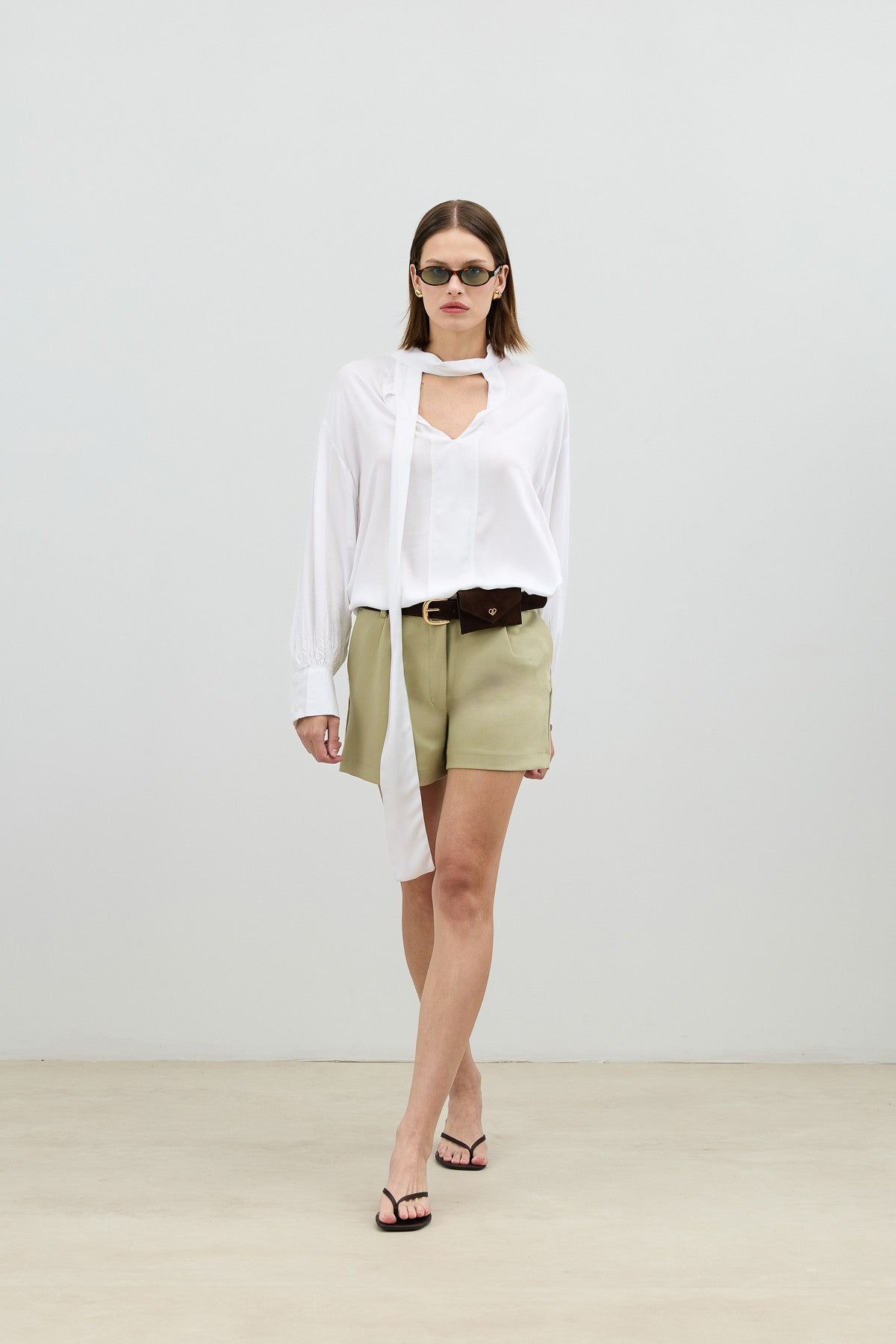 Antioch Bow-Tied Flowy Women's Blouse
