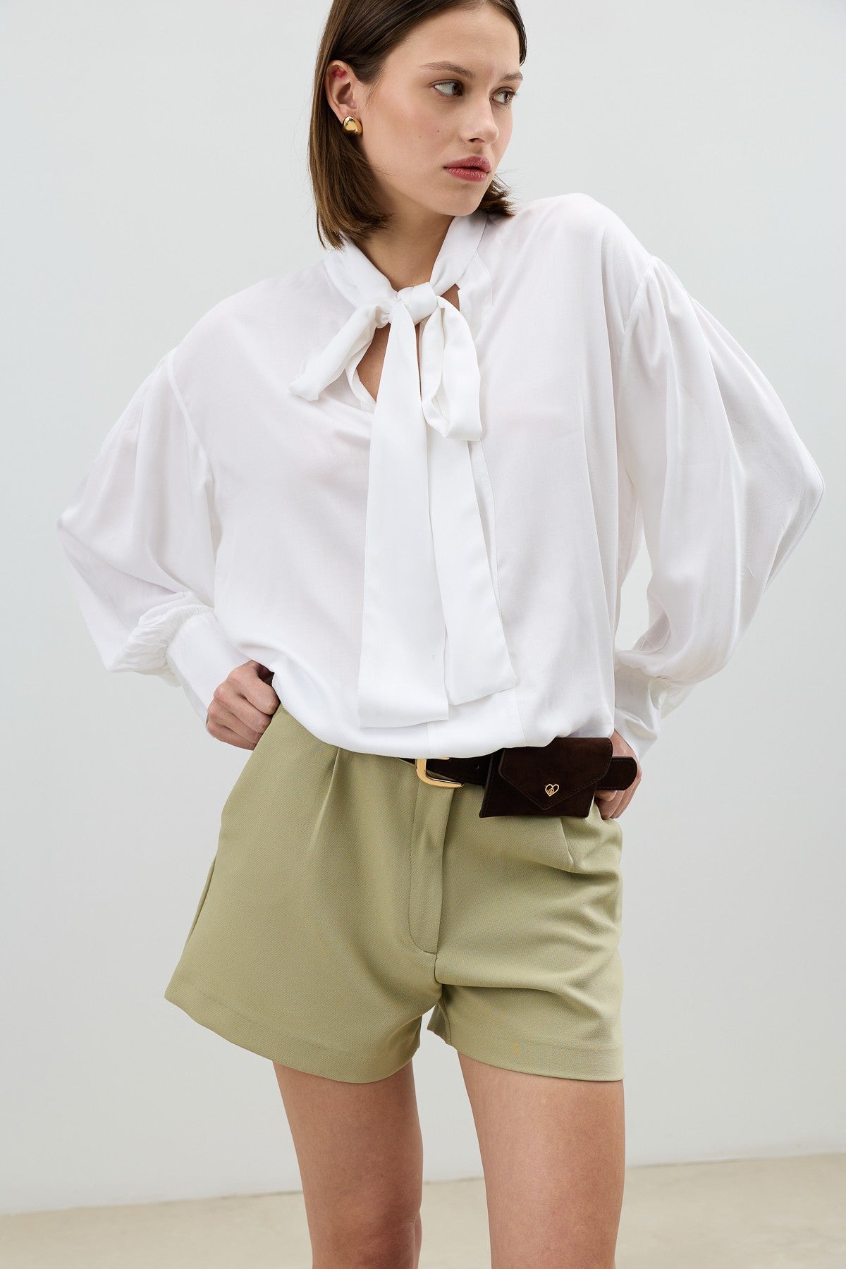 Antioch Bow-Tied Flowy Women's Blouse