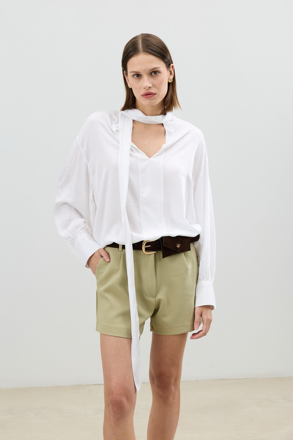 Antioch Bow-Tied Flowy Women's Blouse