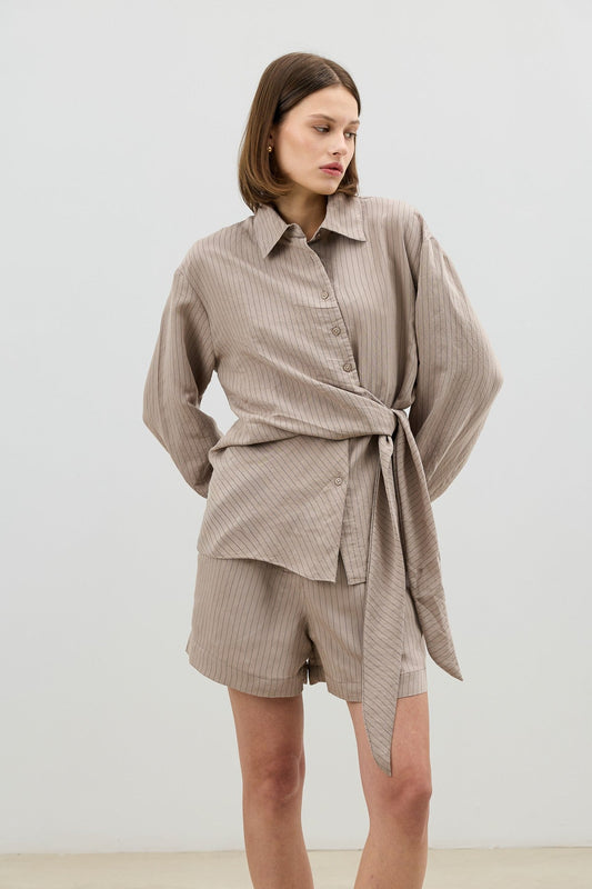 Antioch Women's Blouse with Modal Blend and Button-Down Collar