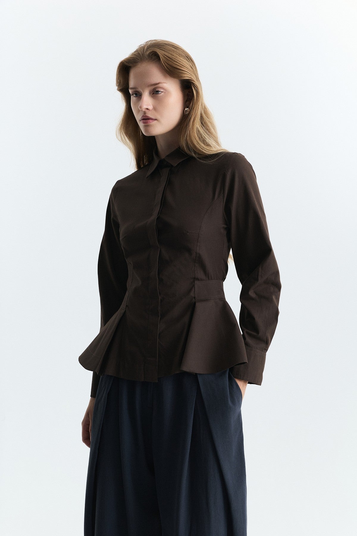 Peplum Poplin Shirt