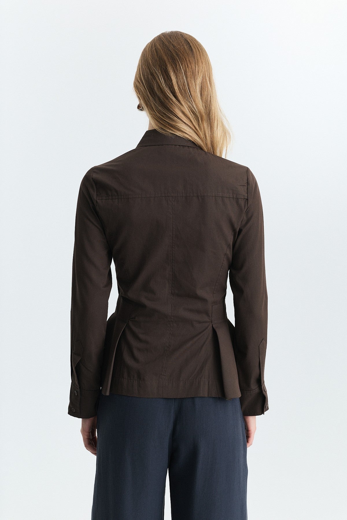 Peplum Poplin Shirt