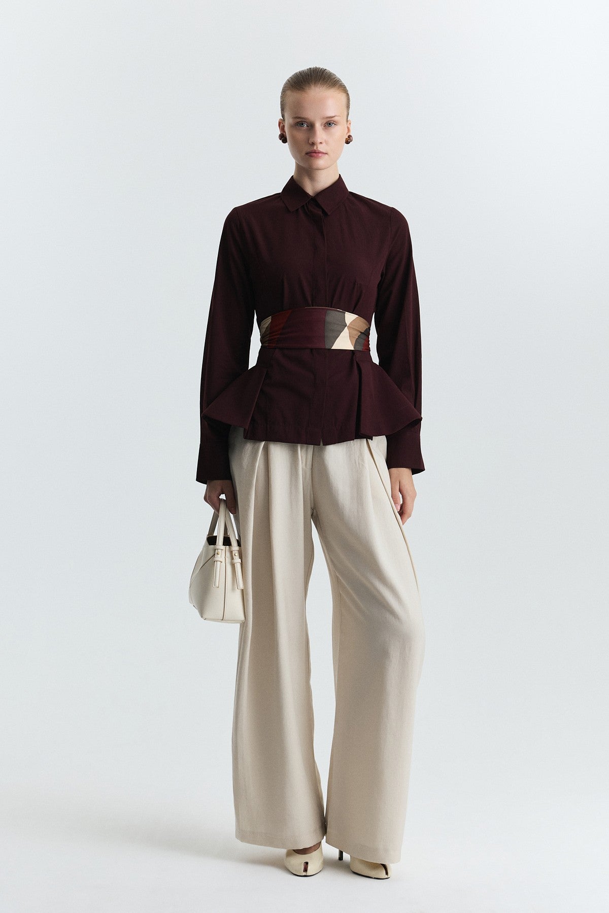 Peplum Poplin Shirt