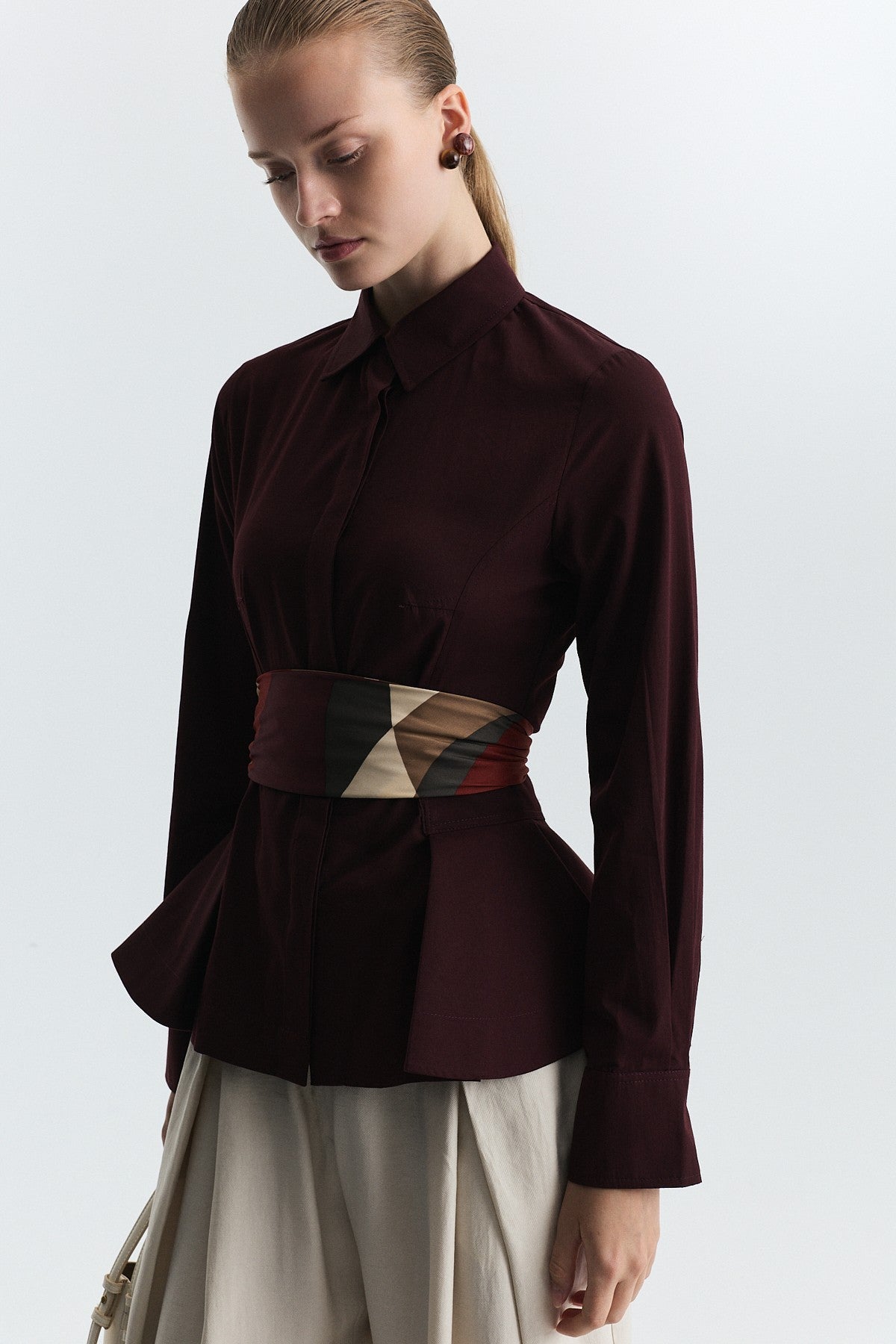 Peplum Poplin Shirt