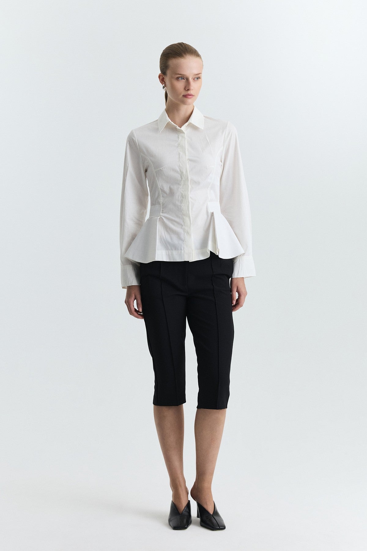 Peplum Poplin Shirt