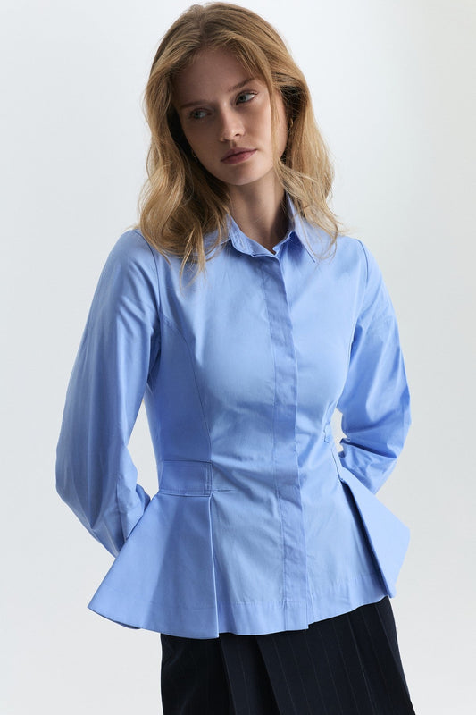 Peplum Poplin Shirt