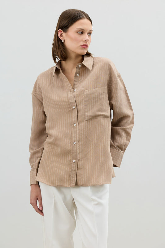 Antioch Women's Striped Shirt with Modal Blend
