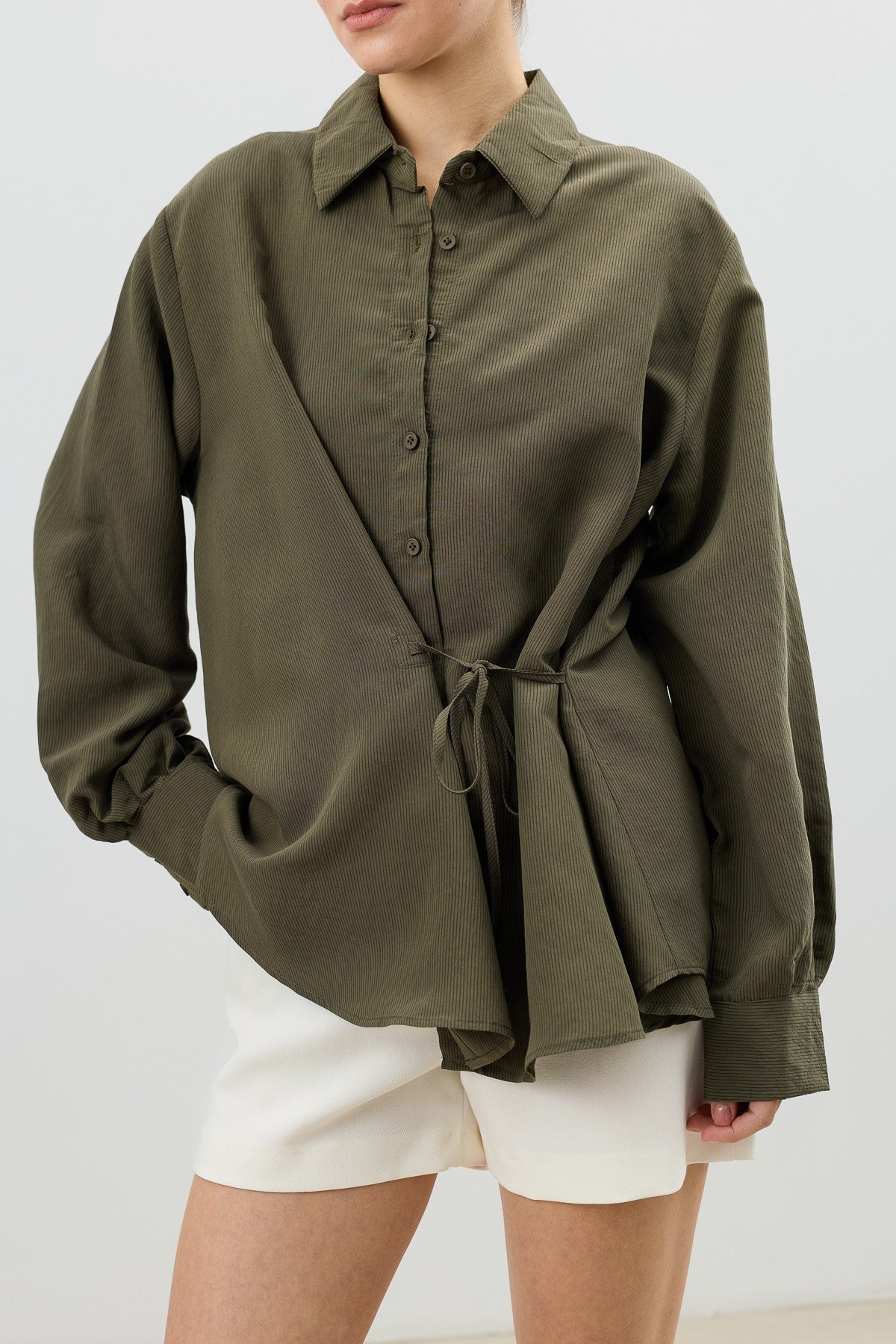 Antioch Tied-Waist Striped Women's Shirt