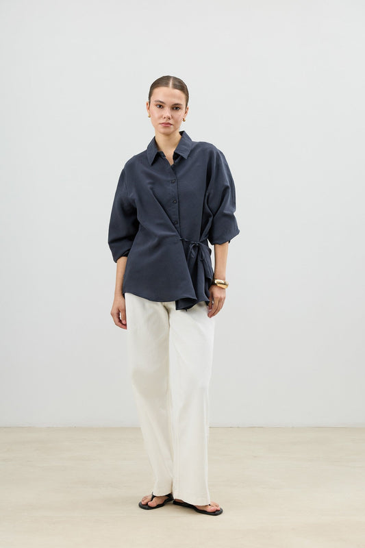 Antioch Tied-Waist Striped Women's Shirt