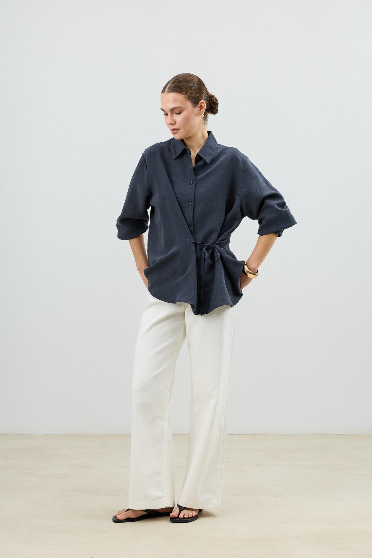 Antioch Tied-Waist Striped Women's Shirt