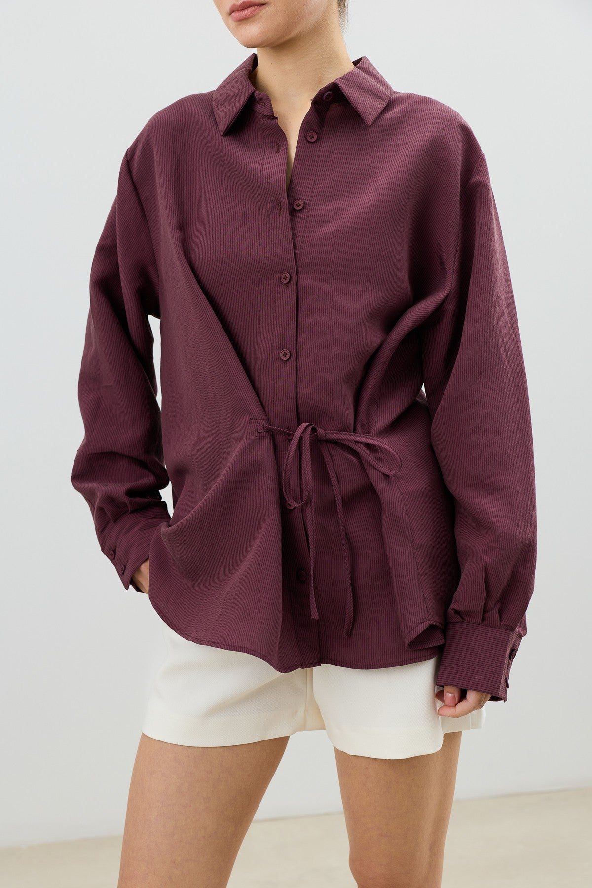 Antioch Tied-Waist Striped Women's Shirt
