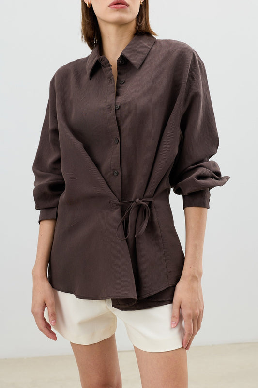 Antioch Tied-Waist Striped Women's Shirt
