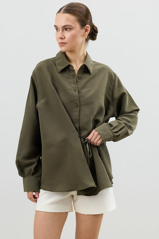 Antioch Tied-Waist Striped Women's Shirt
