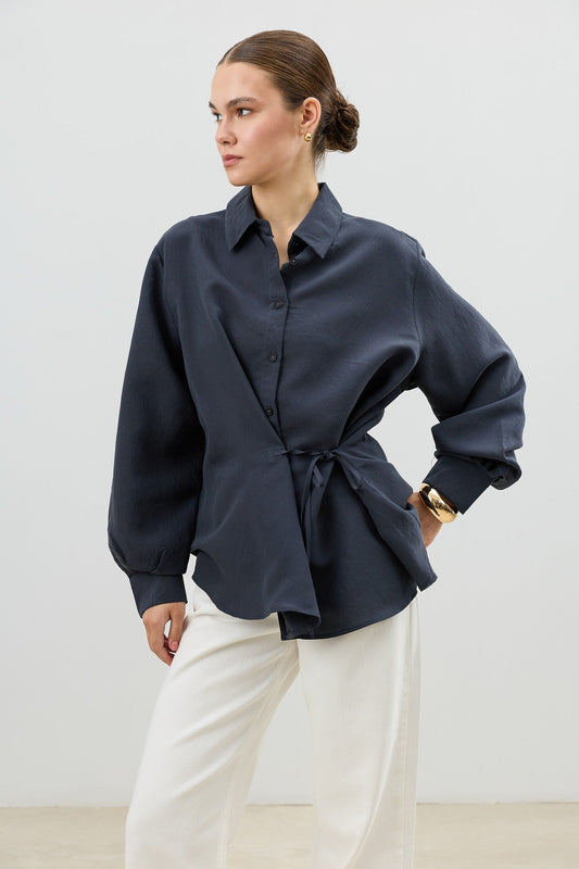 Antioch Tied-Waist Striped Women's Shirt