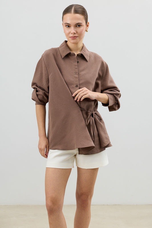 Antioch Tied-Waist Striped Women's Shirt
