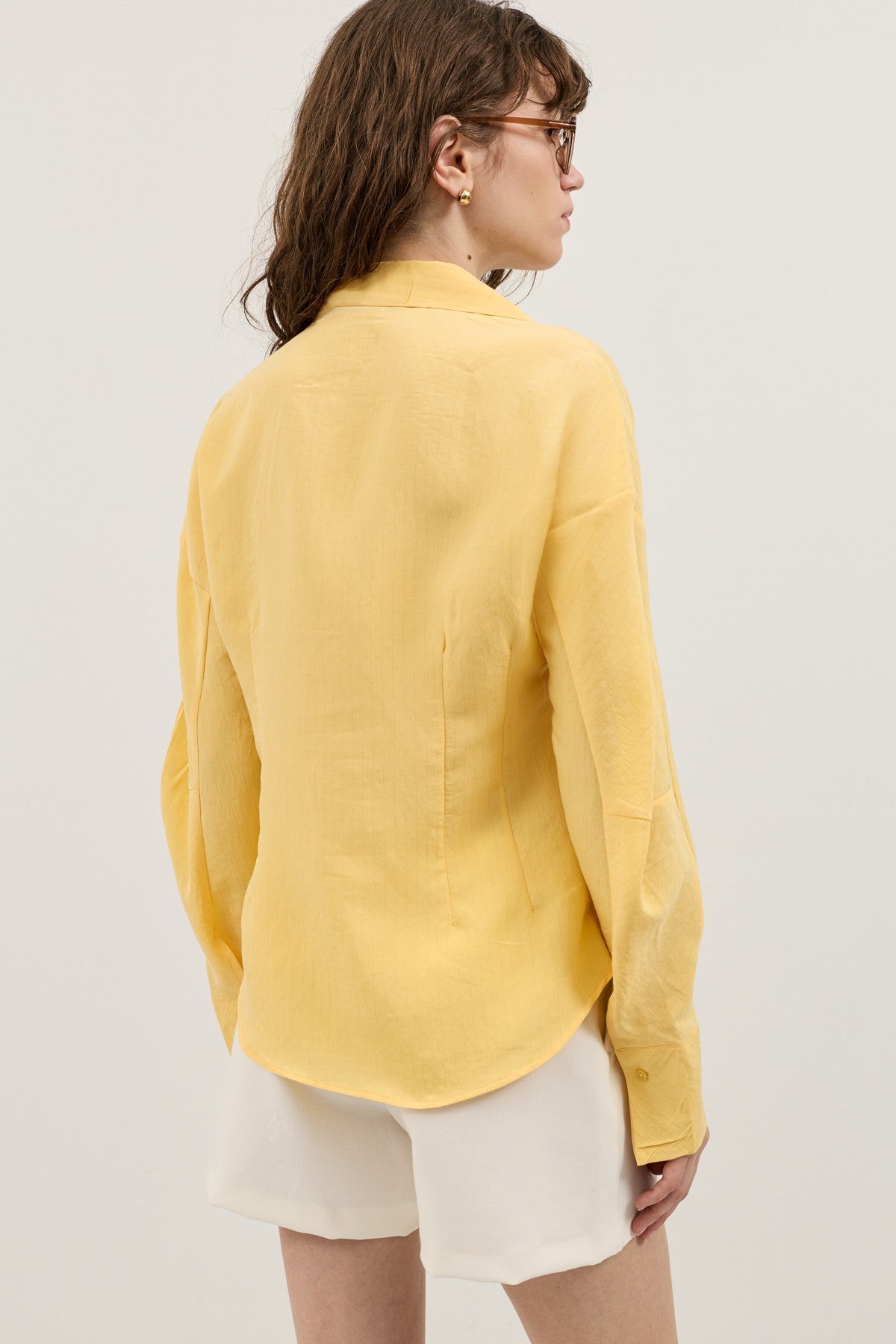 Antioch Pencil-Sleeve Modal Shirt with Detailed Stripes