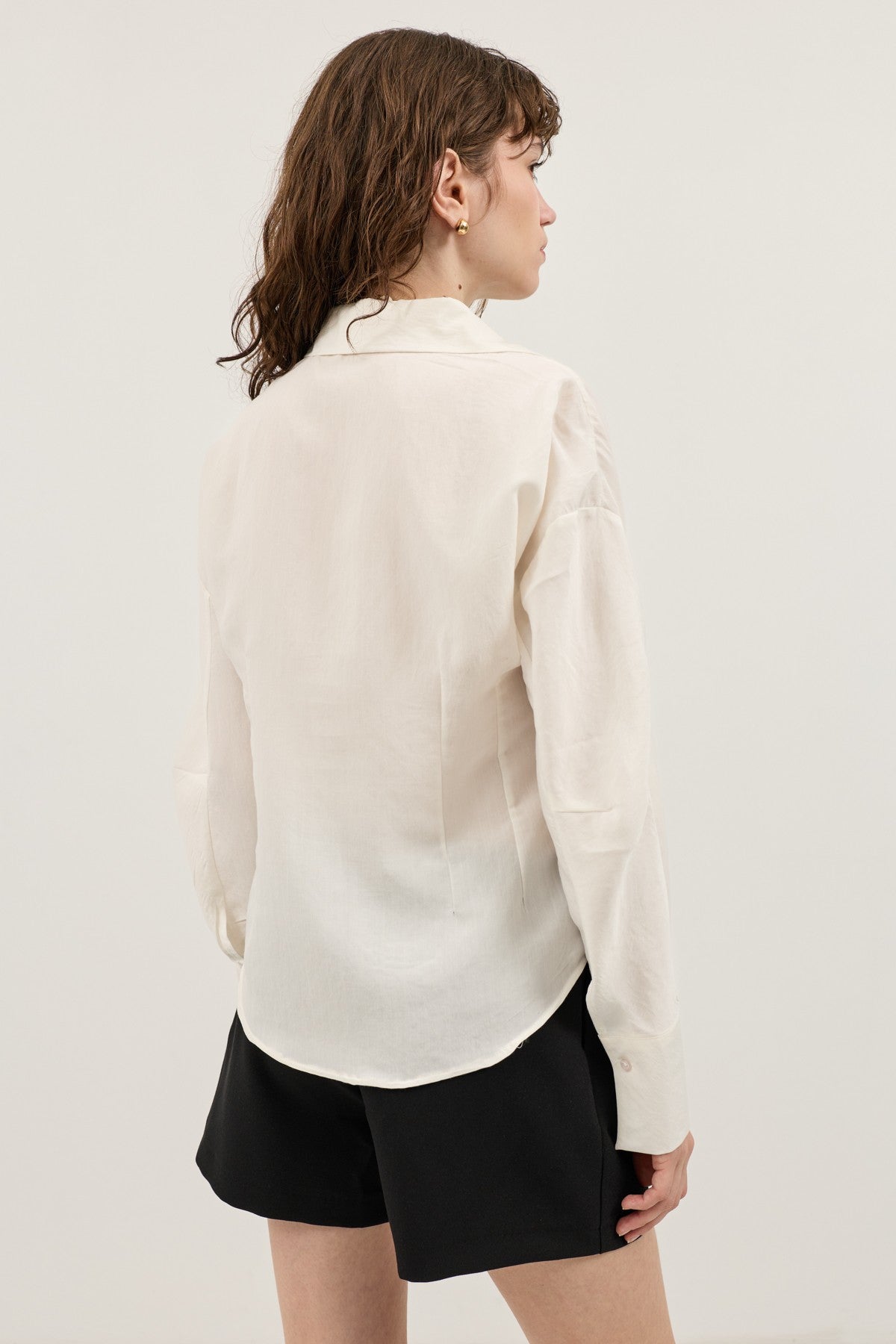 Antioch Pencil-Sleeve Modal Shirt with Detailed Stripes
