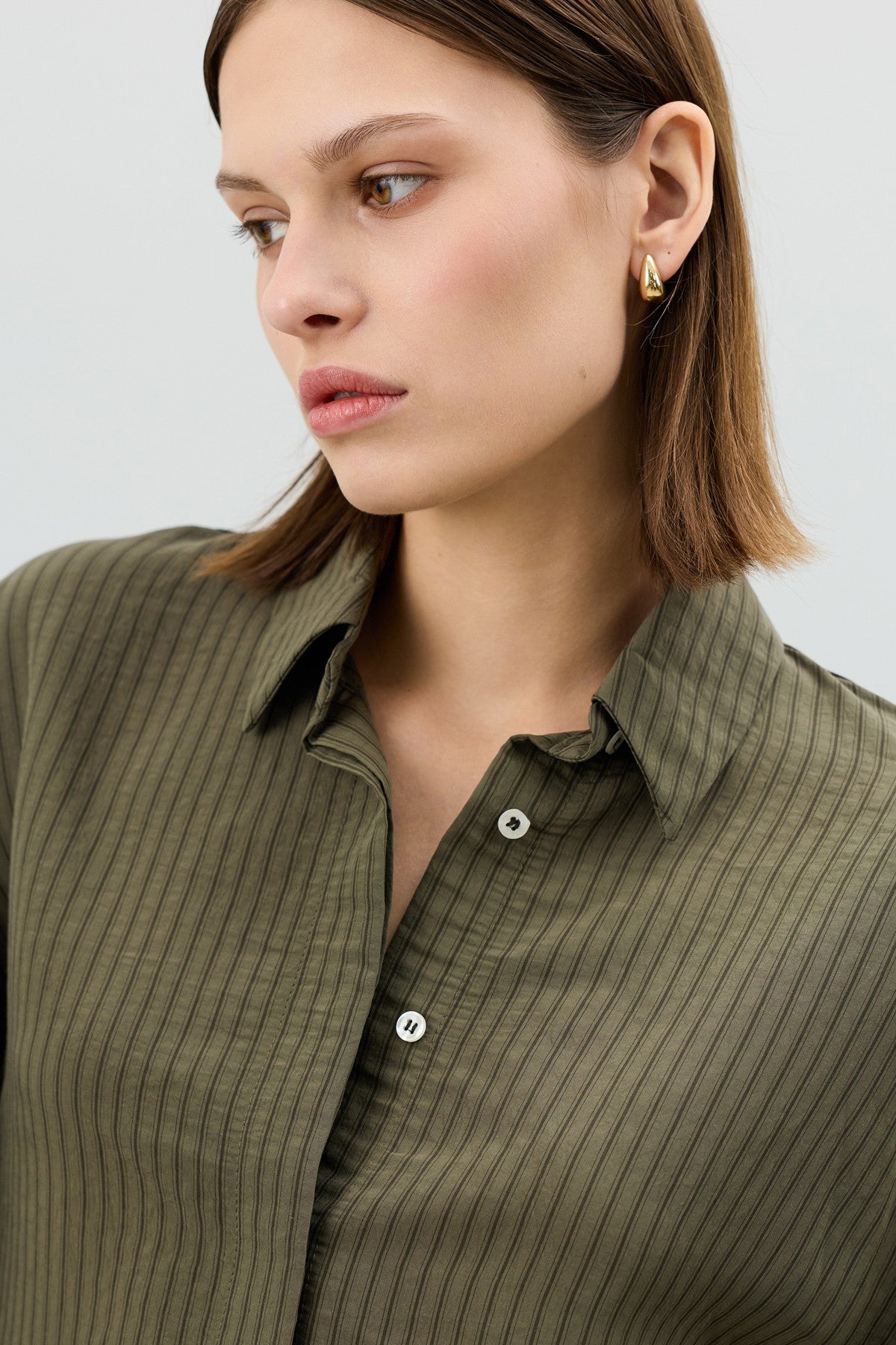 Antioch Women's Striped Shirt with Tie-Back Sleeves