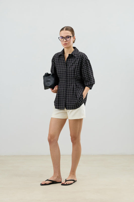 Antioch Pens Women's Checkered Shirt with Detailed Design