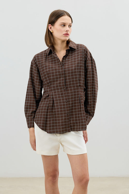 Antioch Pens Women's Checkered Shirt with Detailed Design