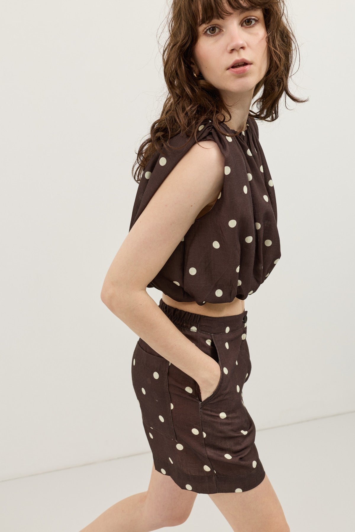 Antioch Polka-Dot Sleeveless Top