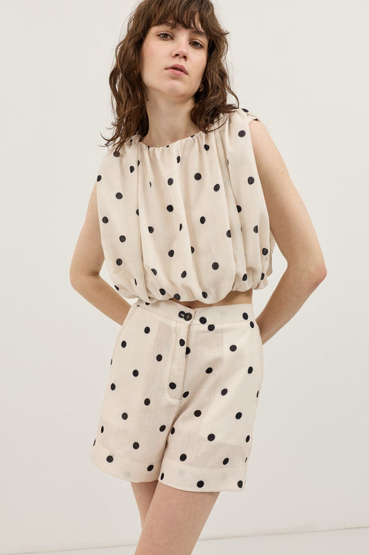 Antioch Polka-Dot Sleeveless Top