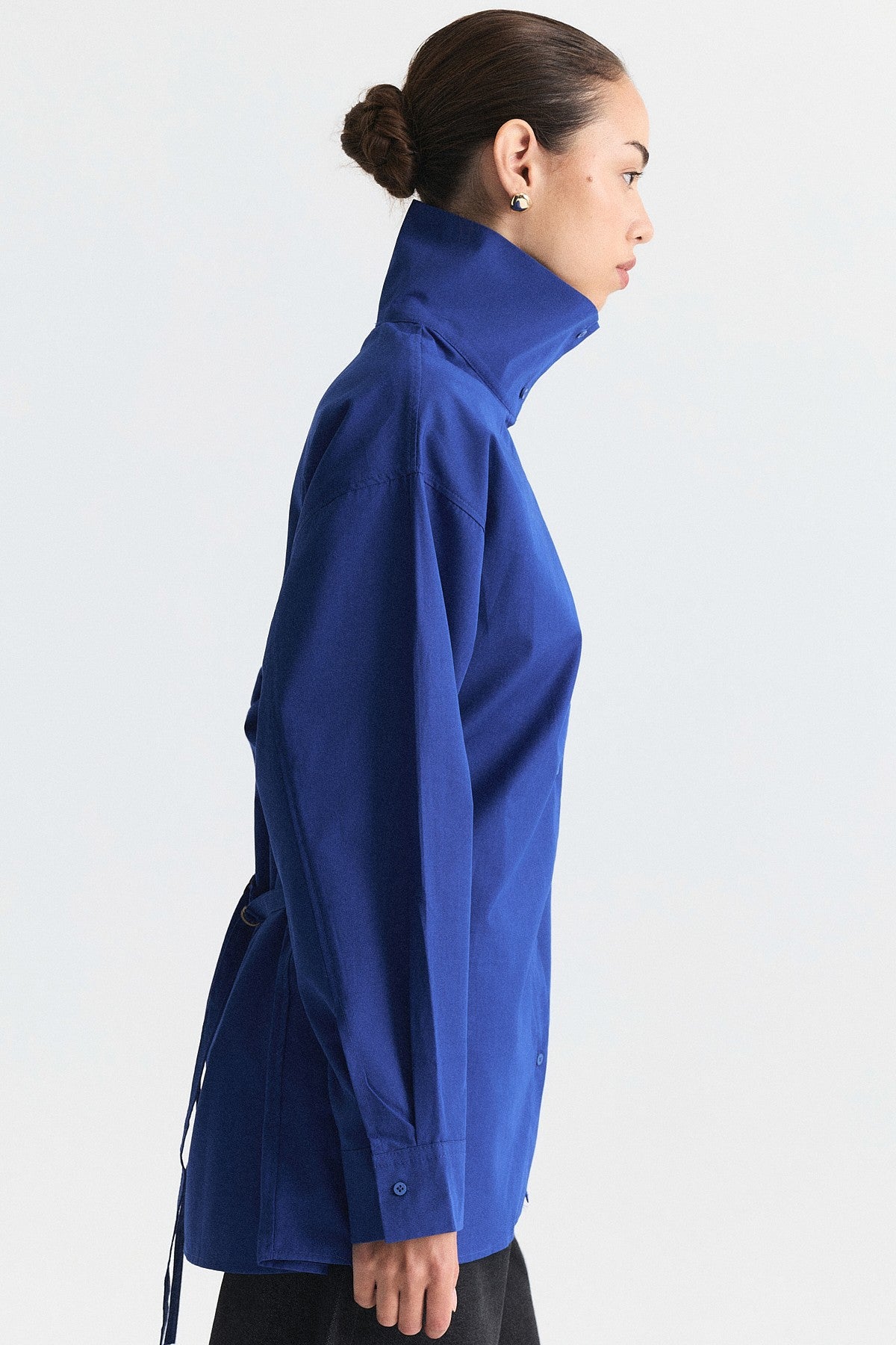 Shirt with a Collar and a Stand-Up Collar