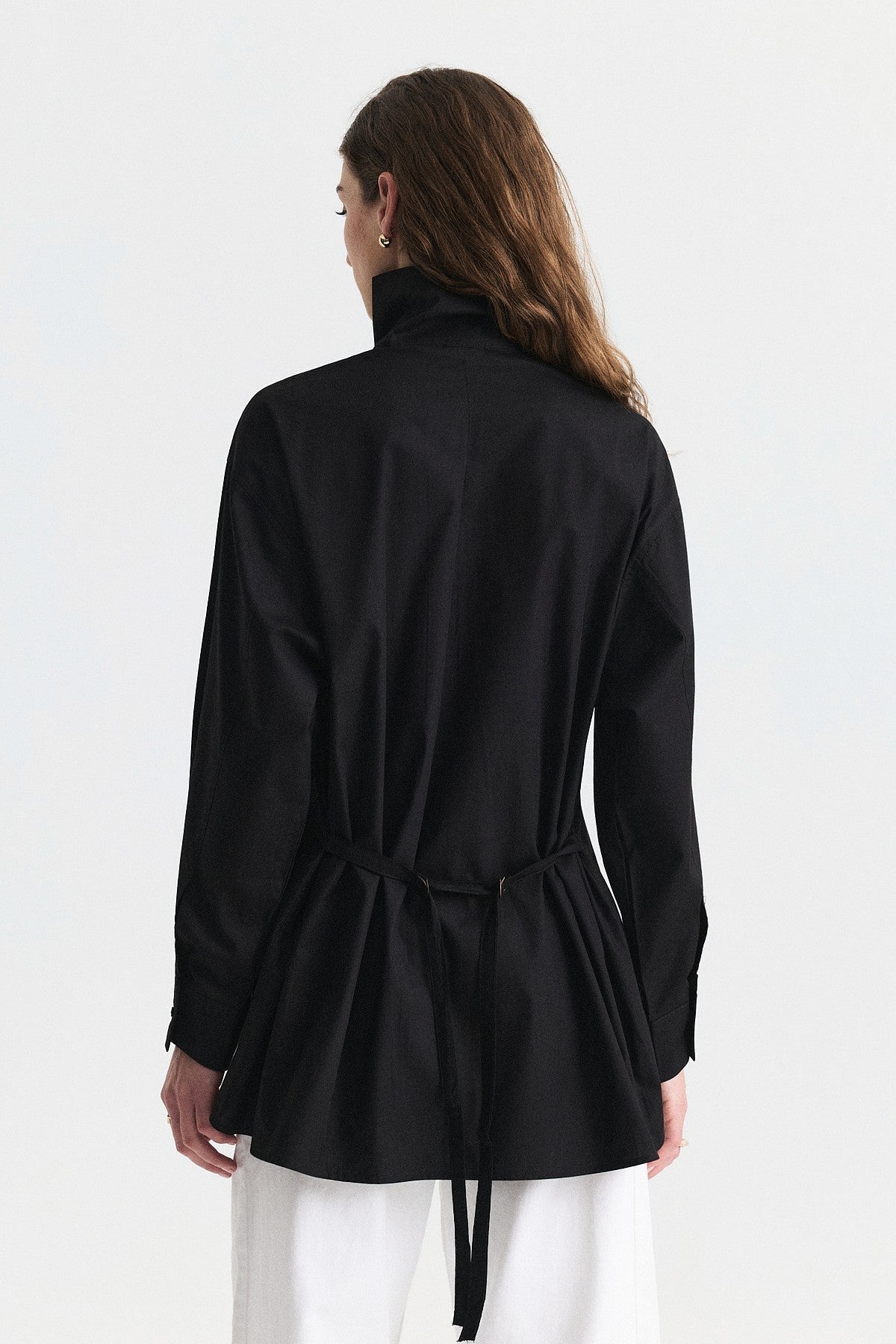 Shirt with a Collar and a Stand-Up Collar