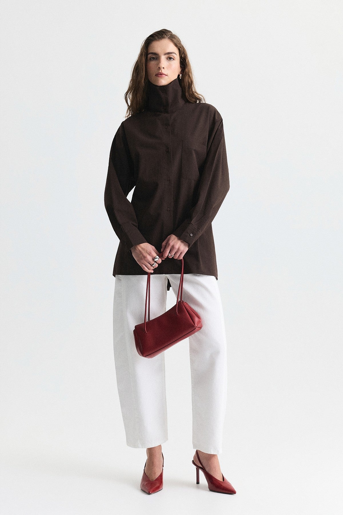 Shirt with a Collar and a Stand-Up Collar