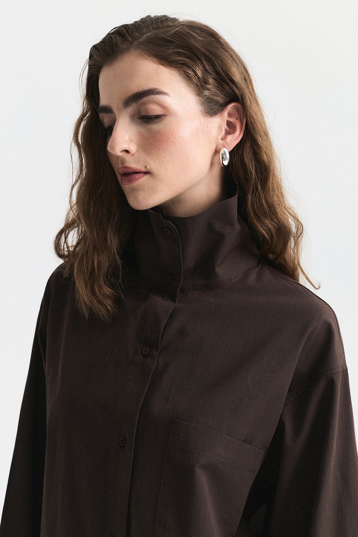 Shirt with a Collar and a Stand-Up Collar