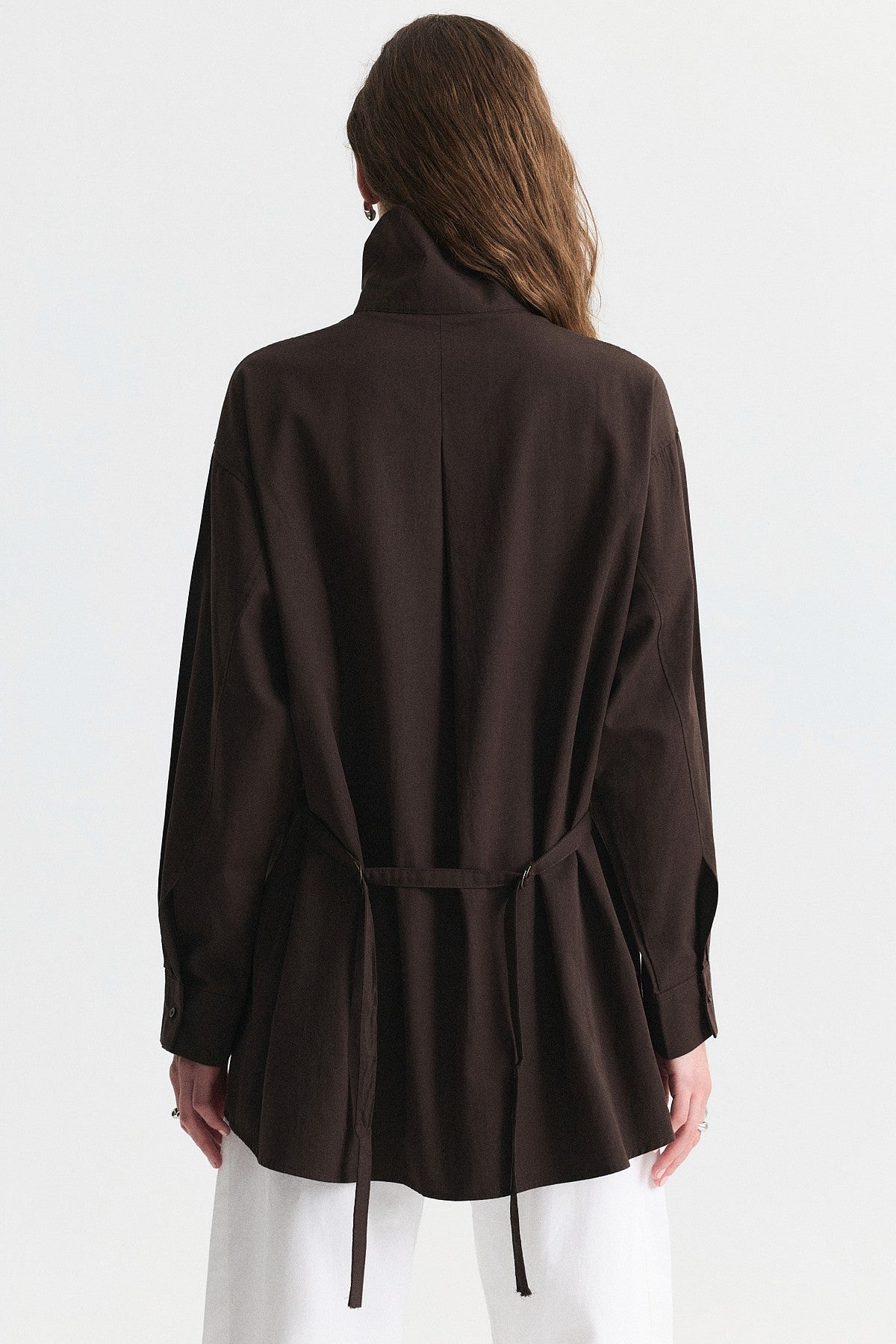 Shirt with a Collar and a Stand-Up Collar