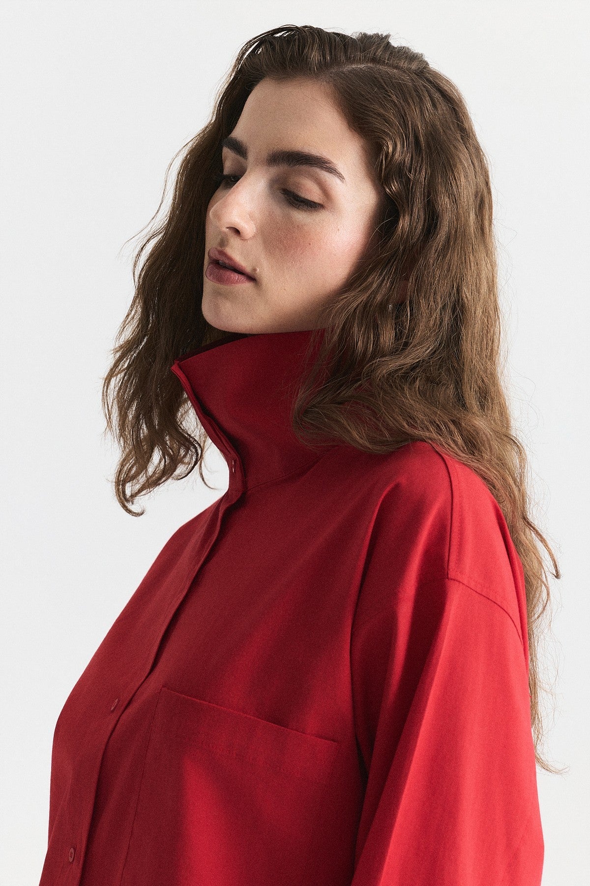 Shirt with a Collar and a Stand-Up Collar