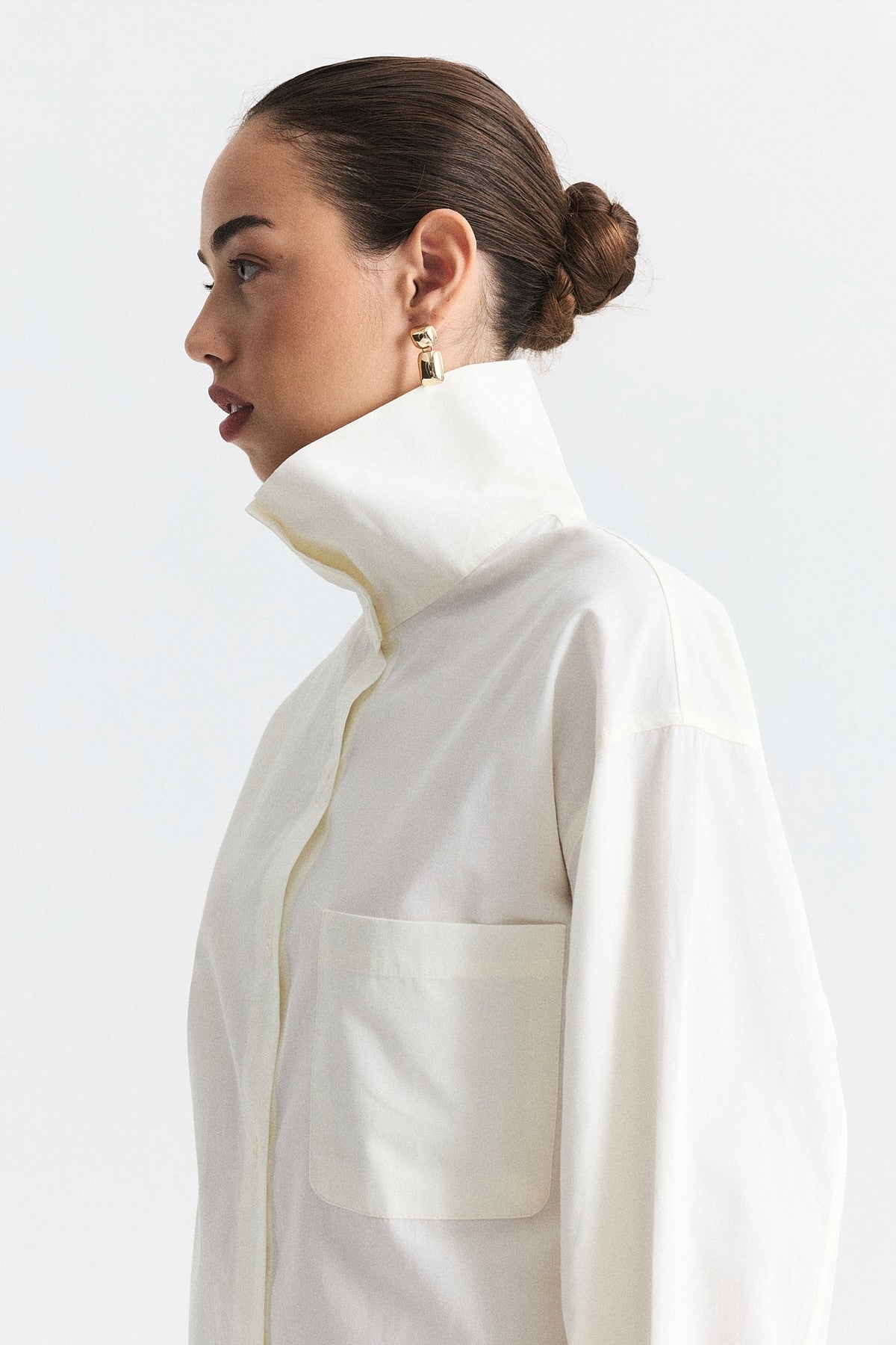 Shirt with a Collar and a Stand-Up Collar