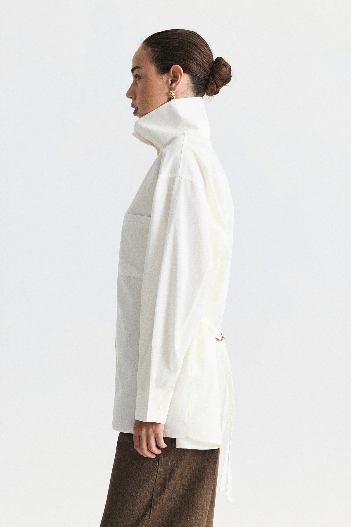 Shirt with a Collar and a Stand-Up Collar