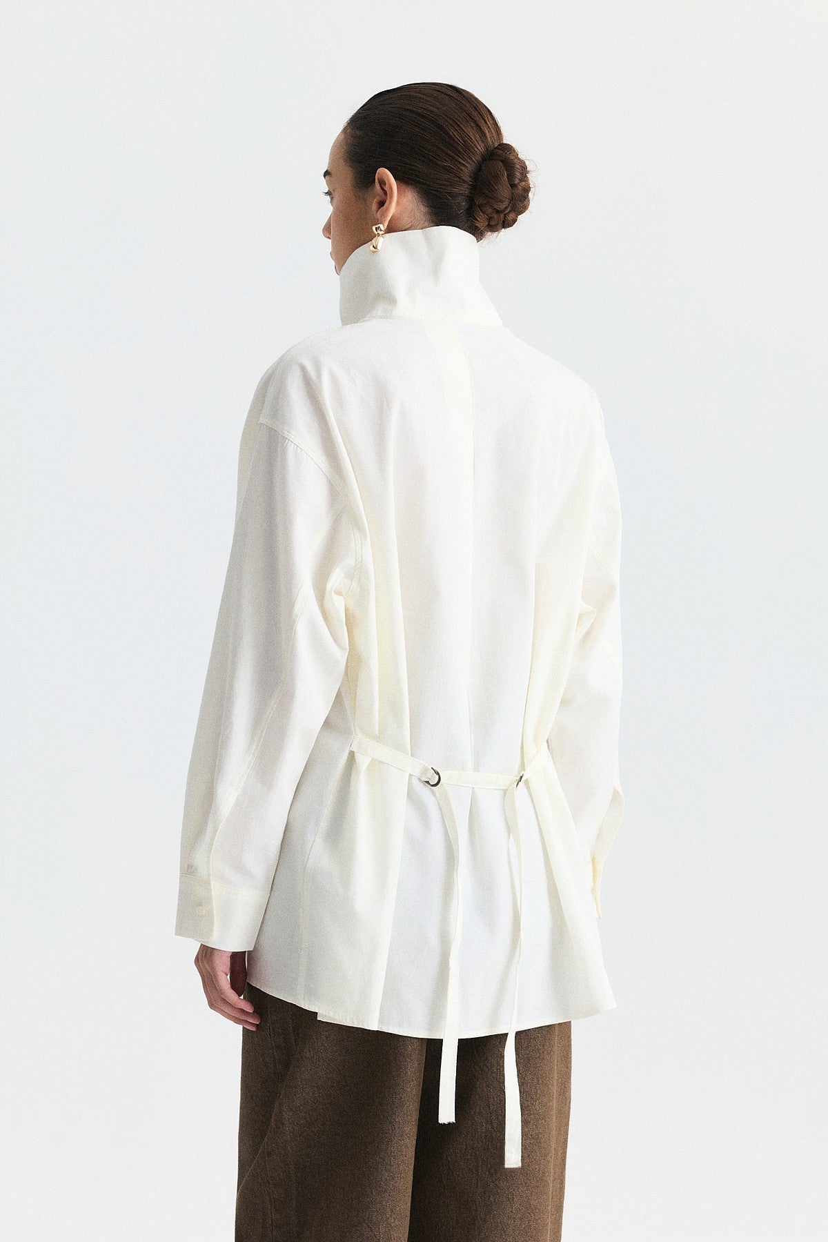 Shirt with a Collar and a Stand-Up Collar