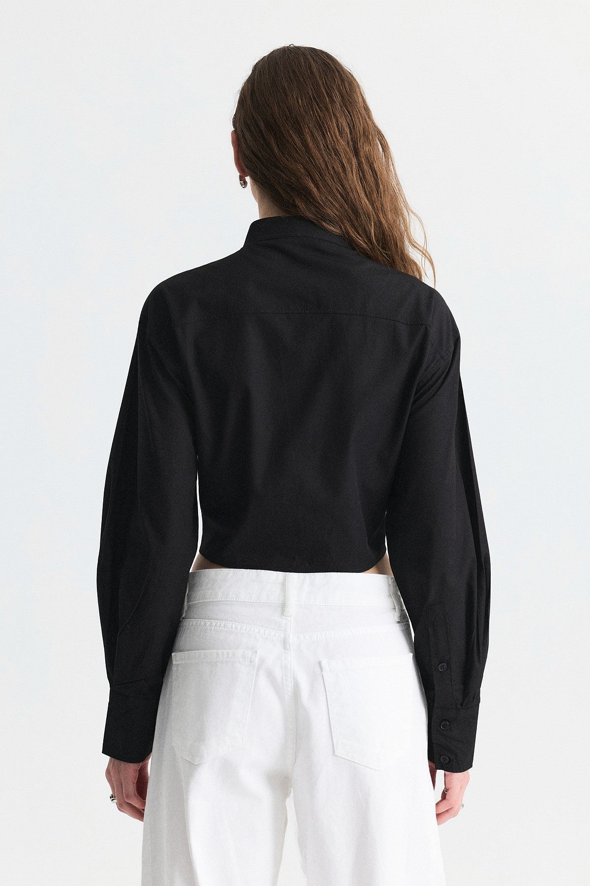 Poplin Shirt with Lace-Up Corset Detail