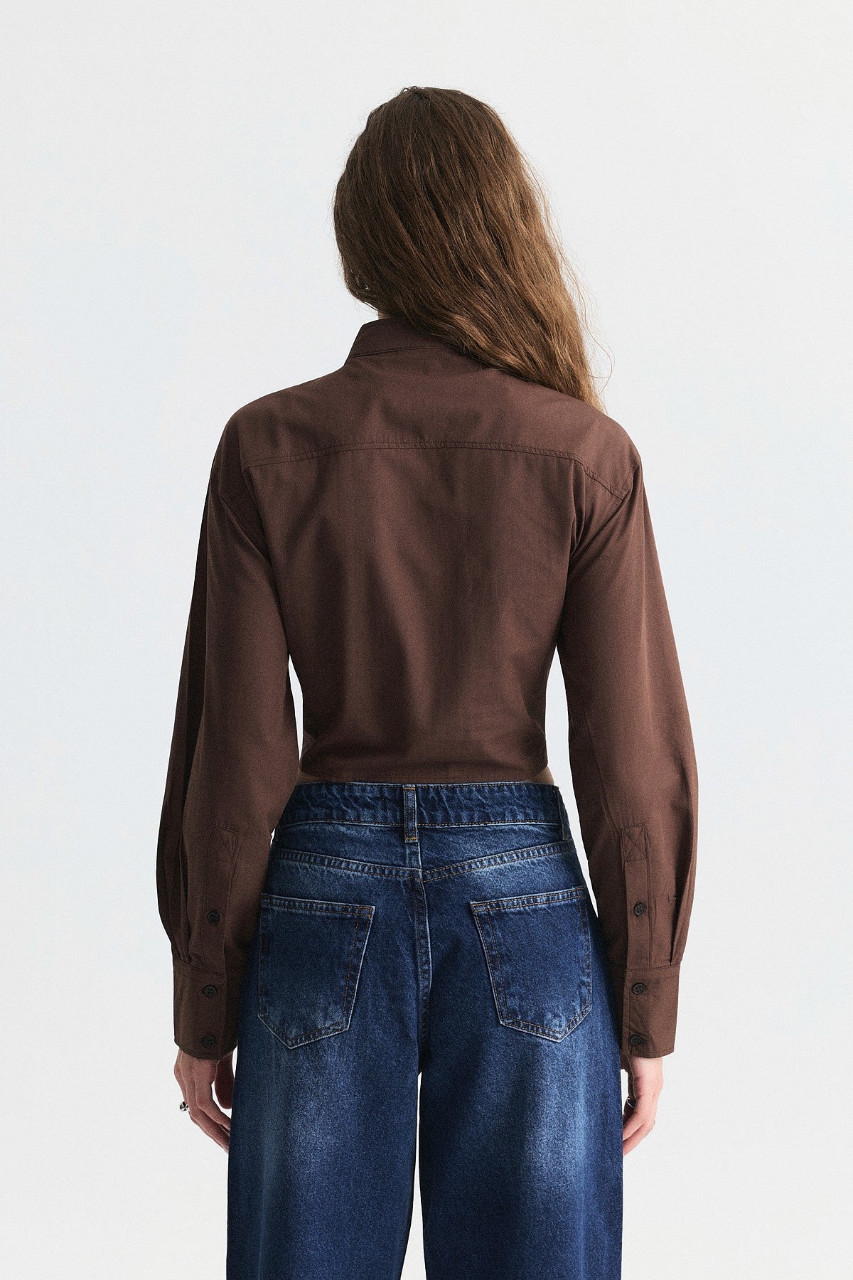 Poplin Shirt with Lace-Up Corset Detail