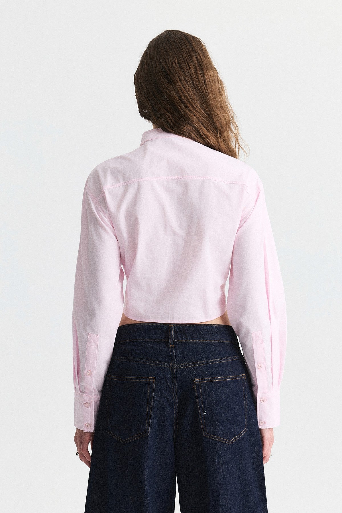 Poplin Shirt with Lace-Up Corset Detail
