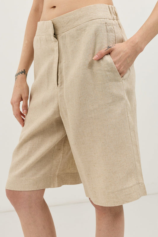 Women's Relaxed-Fit Linen-Blend Shorts