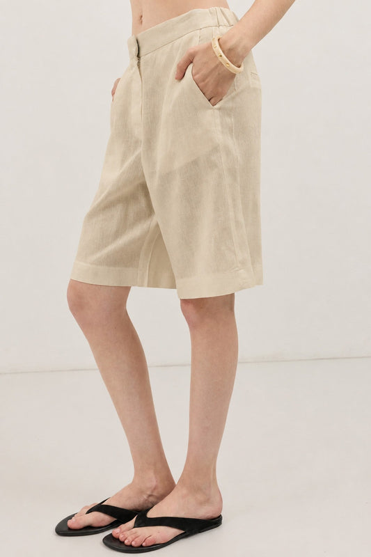 Women's Relaxed-Fit Linen-Blend Shorts