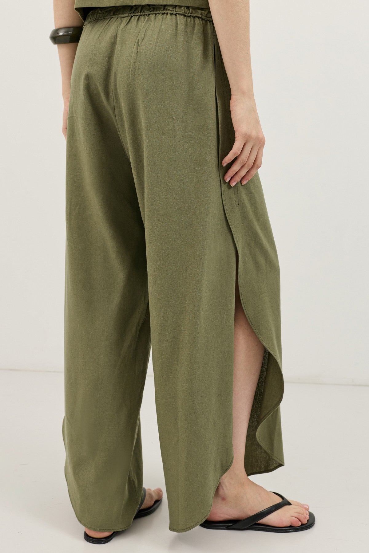 Antioch Women's Slit Pants with Linen Blend