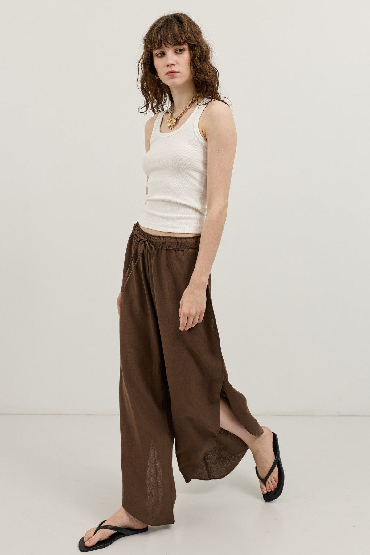 Antioch Women's Slit Pants with Linen Blend